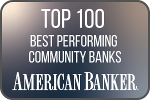 Graphic: Top 100 Best Performing Community Banks, Amerian Banker logo 
